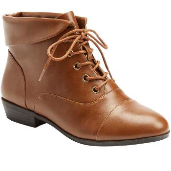 Comfortview Wide Width Darcy Bootie Lace-Up Short Ankle Boot Women's Winter Shoes