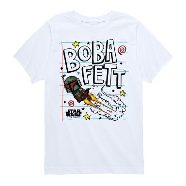 Boys' Star Wars Boba Fett Scribbles Short Sleeve Graphic T-Shirt
