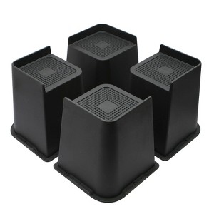 Aoibox Heavy Duty Furniture Bed Risers 6 Inch Lift 4 Pack Black Oversized Support Up to 6000lbs for Sofa Table Chair - 1 of 4