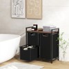Costway Laundry Basket Organizer Freestanding Dirty Clothes Hamper w/ Shelf & 3 Pull-Out Removable Bags for Laundry Room Bathroom Dorm - 3 of 4