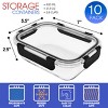 Sorbus 20 Piece Rectangular (630ml/ 21.3oz/ 2.6cups) Glass Meal Prep Containers with Airtight Lids - Preserves Freshness, Oven Safe, durable, BPA-free - 3 of 4