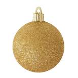 Christmas by Krebs 8ct Gold Shatterproof Glitter Christmas Ball Ornaments 3.25" (80mm)