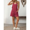 Coolmee Women Casual Trendy U Neck Twisted Stripe Knitted Sleeveless Loose Fit Shorts Jumpsuit With Pockets For Beach Vacation - 3 of 4