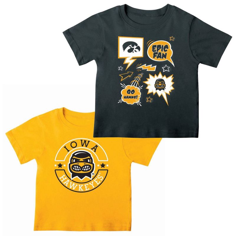 NCAA Iowa Hawkeyes Toddler Boys&#39; 2pk T-Shirt, 1 of 4