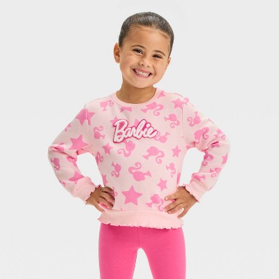 Image of Toddler Girls' Barbie Elevated Fleece Pullover - Pink 2T