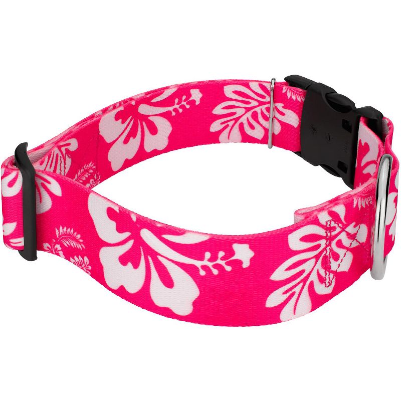 Country Brook Petz 1 1/2 Inch Deluxe Pink Hawaiian Dog Collar, 3 of 5