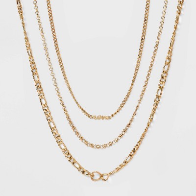 Love Layered Chain Necklace Set 3pc - Wild Fable™ Gold