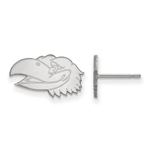 Black Bow Jewelry 14k White Gold Kansas Jayhawks NCAA Post Earrings - 1 of 3