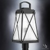Urban Ambiance Luxury English Country Outdoor Post/Pier Light,  21-3/4"H x 10-1/2"W,  Midnight Black, UHP1057 - 3 of 4