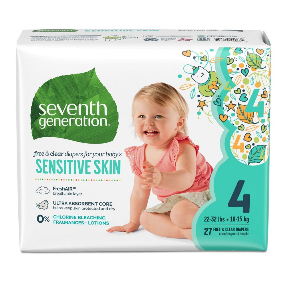 Seventh Generation Diapers Size 4  1 pack of 27 (27 ct)