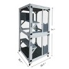 62" Cat House, Solid Wood cat House For Outside With Anti-UV& Waterproof, Cat Cage Big With 7 Platforms And 2 Resting Boxes-Cuddlewood - 4 of 4