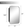 MAYEERTY 24 x 16in Modern Rectangular Bathroom Medicine Cabinets, Metal Framed Wall Mirror with Storage, Black - 4 of 4