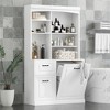 Chic Crate White Bathroom Tilt-Out Hamper Cabinet – 70.9" Tall Freestanding Organizer | Adjustable Shelves & Drawers | Steel Handles - 3 of 4