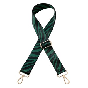 Wrapables Wide Adjustable Crossbody Handbag Strap, Women's Replacement Bag Strap for Purses, Green Zebra Print - 1 of 4