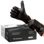 FifthPulse Disposable Vinyl Exam Gloves, Black, Box of 50 - Powder-Free, Latex-Free, 3-Mil Thickness