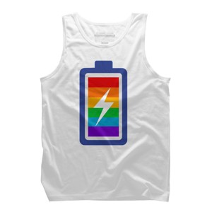 Adult Design By Humans Pride Charging Battery By PINHEAD66 Tank Top - 1 of 2