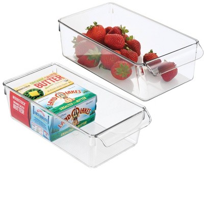 iDESIGN 2pk Linus Pullz Storage Organizer Bin Clear