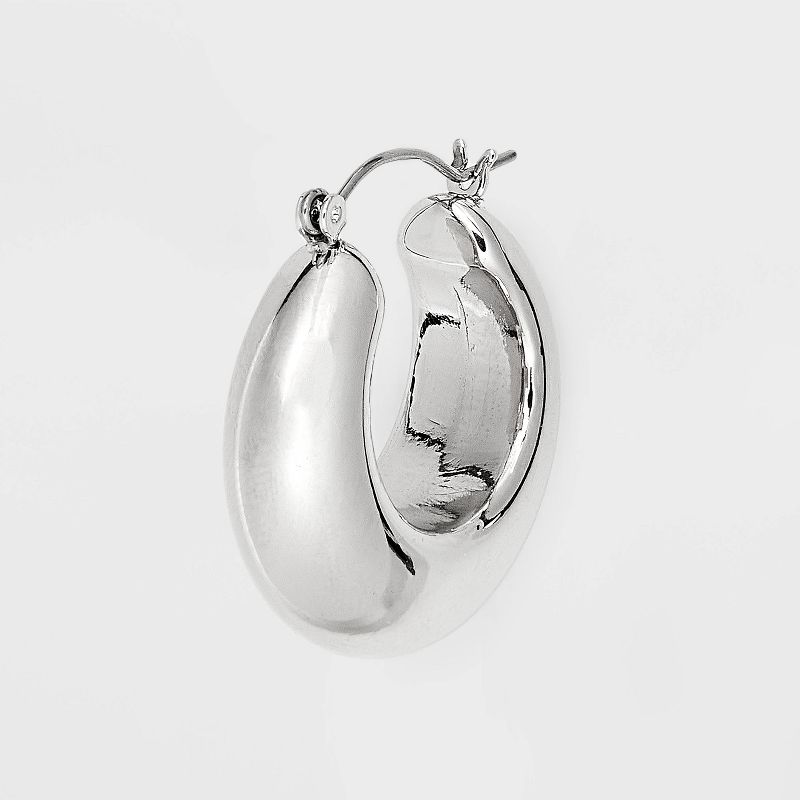 Small Puffy Hoop Earrings - Universal Thread&#8482; Silver, 4 of 5