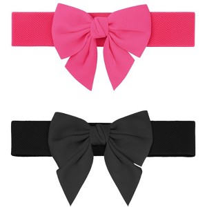 INSPIRE CHIC Women's Decoration Elastic Wide Stretch Bowknot Versatile Fashion Dress Waistband 2 Pcs - 1 of 4