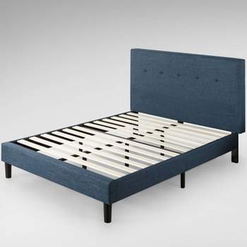 Omkaram Upholstered Platform Bed Frame Blue - Zinus