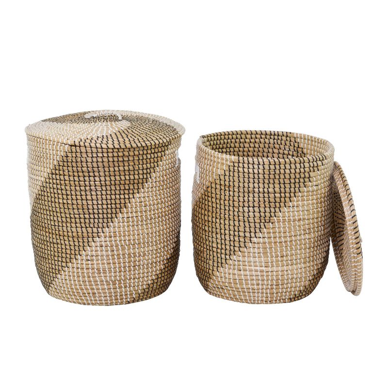 Set of 2 Seagrass Storage Baskets Brown - Olivia &#38; May, 3 of 8