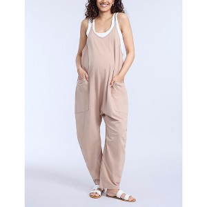 Women's Sleeveless Relaxed Fit Maternity Jumpsuit | Motherhood Maternity - 1 of 4