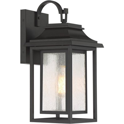 Cecile Bronze 25" Outdoor Wall Light with Seeded Glass