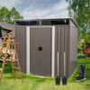 6' x 5' Outdoor Storage Shed, Garden Tool Metal Shed, Sliding Lockable Door with Window, Air Vents and Sloping Roof, for Backyard, Patio, Lawn - 2 of 4