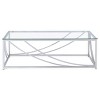 Lille Rectangular Coffee Table with Glass Top Chrome - Coaster - 3 of 4