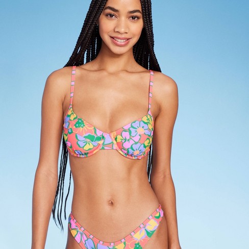 Women's Underwire Bikini Top - Wild Fable™ Multi Floral Print Xxs : Target