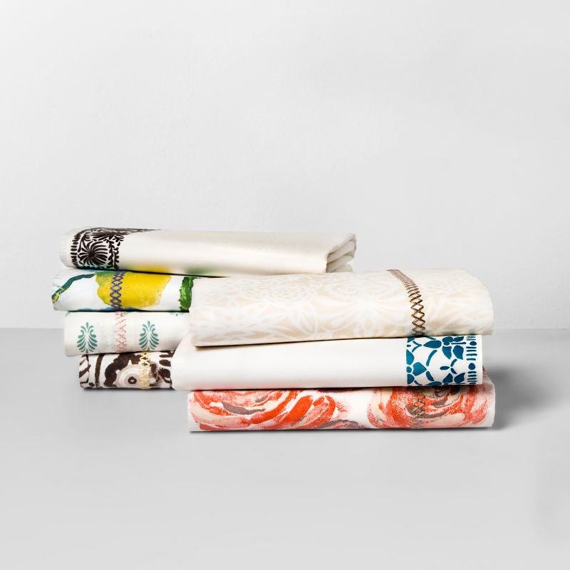 Print Percale Cotton Pillowcases (King) Teal Border - Opalhouse&#8482;, 3 of 4