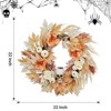 Christmas Wreath with Lights 22 Inch Fall Pumpkin Maple Leaves Wreath Prelit Xmas Wreaths for Front Door Outdoor - 3 of 4