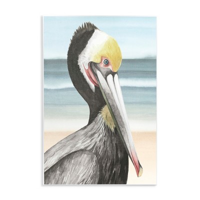 Stupell Industries Pelican Portrait on Beach Wall Plaque Art