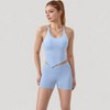 Anna-Kaci Active Women's Scoop Neck Racerback Tank Top with Handkerchief Hem and Built-In Shelf Bra for Low Impact Activity - 4 of 4