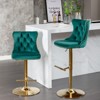 FONTOI 2 PCS Upholstered Barstools with Adjusatble Seat Height, Swivel Bar Stools with Backs for Living Room Kitchen, Green&Gold, 17.1"*45.6"*18.1" - 4 of 4
