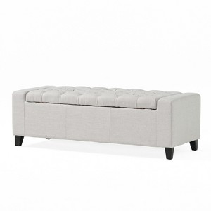 NicBex Modern 51" Storage Bench Wood Accent Stools with Button Tufted Top for Bedroom and Entryway - 1 of 4