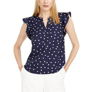 maison Jules Womens Polka Dot Pullover Blouse - 1 of 1