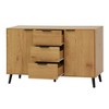 TIRAMISUBEST Natural Wood Sideboard Buffet Cabinet with Wheels - Mobile Storage Cabinet for Dining Room & Living Room - 3 of 4