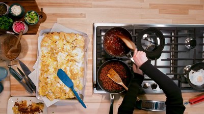 10-Piece Stainless Steel Cookware Set with Light Blue Handles