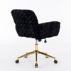 PAGED Swivel Office Chair Adjustable Desk Chair Faux Fur Vanity Chair with Metal Base for Living Room, Home Office - 4 of 4