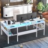 Aheaplus Customizable L-shaped Flip Computer Desk, Home Office Desk with RGB Light Strip and Power Socket - 3 of 4