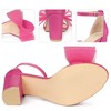 BLISSFUL STEP Women's Bow Tie Ankle Buckle Strap Chunky High Heels Sandals - 3 of 3