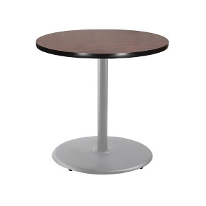 Hampden Furnishings 36" Bennet Collection Round Dining Table Gray/Mahogany - 1 of 4