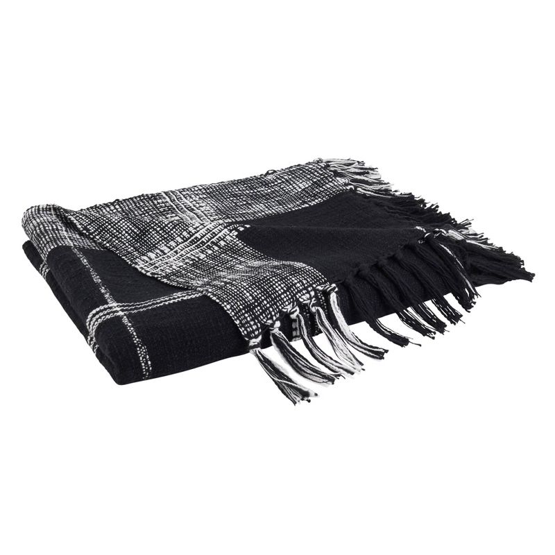 50"x70" Oversized Plaid Cotton Throw Blanket - Saro Lifestyle, 4 of 10