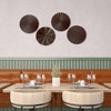4 Pcs 12 Inch Metal Wall Art Decor Sunburst Hanging Metal Artwork Decor Wall Art Decorations Home Living Room Office Brown - 4 of 4