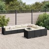 vidaXL 10 Piece Patio Sofa Set - Black Poly Rattan with Cushions - Modular Outdoor Garden Furniture for Terrace, Backyard, Deck - 2 of 4