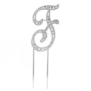 O'Creme Silver Rhinestone 'Letter F' Cake Topper - 1 of 1