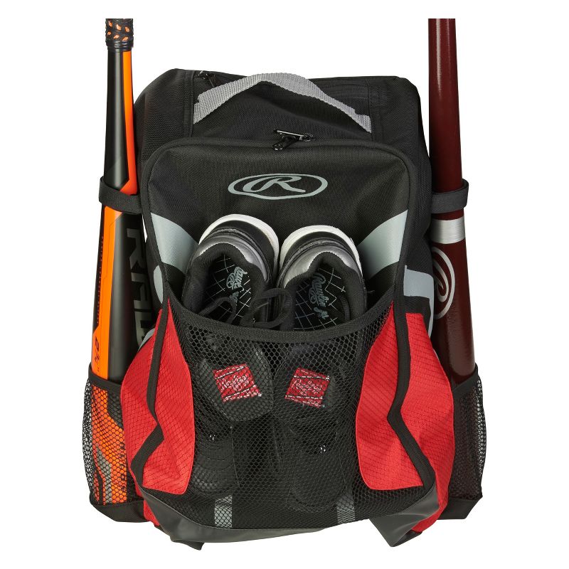 Rawlings Youth Baseball Backpack - Black/Red, 2 of 5
