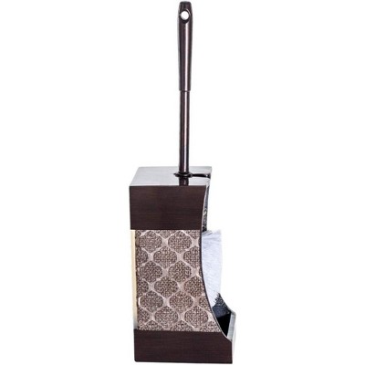 Dahlia Brown Resin Toilet Brush and Holder Set