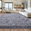Gray Shag Area Rug, Ultra Soft 1.7" Plush, Non-Slip with Adhesive Pads, for Bedroom or Living Room - 3 of 4